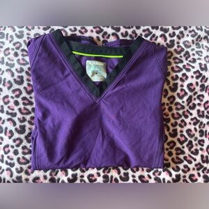 Purple V-Neck Scrub Set